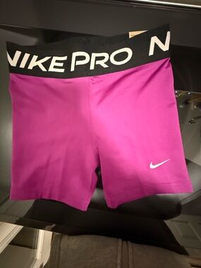 Nike Pro Magenta Training Shorts with Black Waistband
